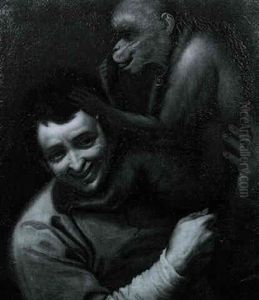 Knabe Mit Einem Affen by Annibale Carracci