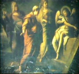 Die Drei Marien Am Grab Christi by Annibale Carracci