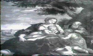 The Rest On The Fligth Into Egypt With The Infant Saint John by Annibale Carracci