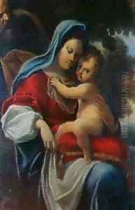 La Madonna Col Bambino, S. Giovannino E S. Giuseppe by Annibale Carracci