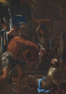 The Martyrdom Of A Bishop Saint by Ludovico Carracci