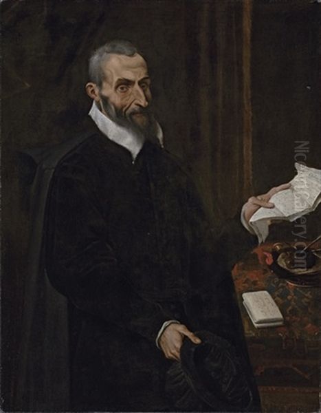 Portrait Of A Gentleman (manuzio De Manuzzi?) Holding A Letter With Quills, Ink And An Envelope - view 1