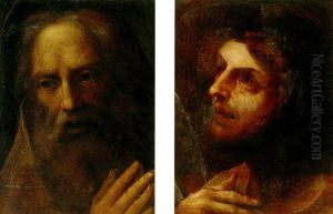 Head Of Male Saint by Ludovico Carracci