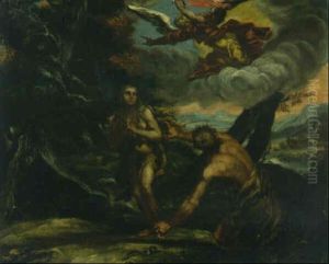 The Expulsion Of Adam And Eve by Ludovico Carracci
