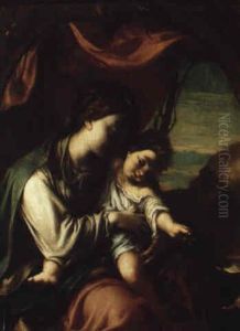 Madonna And Child Adored By Saint Anthony Abbot