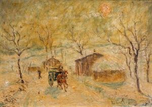 Le Village Sous La Neige by Louis-Hilaire Carrand