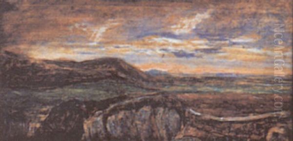 Paysage Vallone Au Crepuscule by Louis-Hilaire Carrand