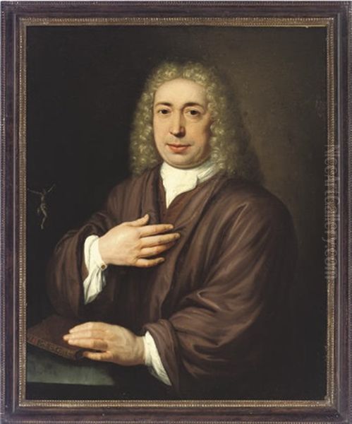 Portrait Of A Gentleman With His Left-hand Resting On A Book - view 1
