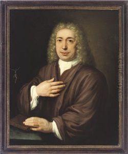 Portrait Of A Gentleman With His Left-hand Resting On A Book by Abraham Carre
