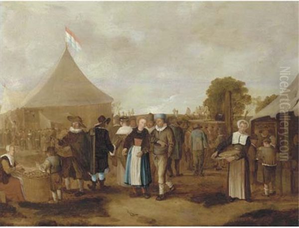 Elegant Company Visiting A Market, A Theatre Performance Beyond - view 1