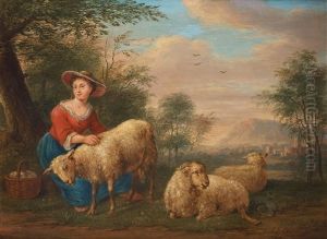 Landscape With Shepherdess by Johannes Carre