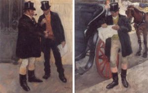 Study Of Coachmen by Leon Carre