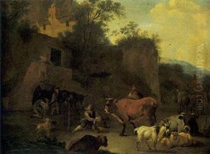 Scene Pastorale Dans La Campagne Romaine by Michiel (Carree) Carre