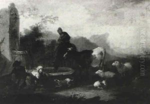Italianate Landscape With Drovers And Animals