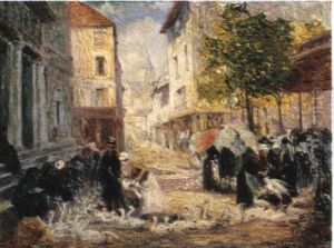 Selling Geese At The Market by Raoul Carre