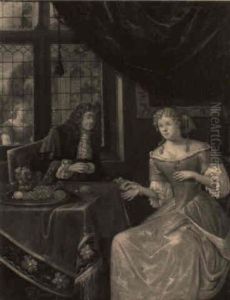 A Gentleman Offering An Orange To A Lady by Hendrik Carre