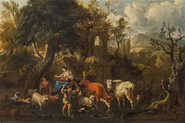 Arkadische Landschaft Mit Viehherde - view 1
