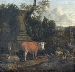 Idyllische Landschaft Mit Vieh by Michiel Carree