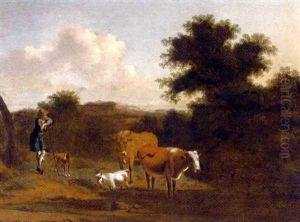 An Italianate Landscape With A Drover And His Cattle An Italianate Landscape With A Drover And His Cattle