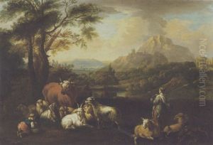 Hirte Mit Seiner Herde by Michiel Carree