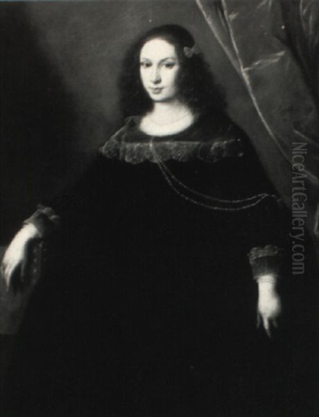 Portrait Of A Young Woman Wearing Pearls - view 1