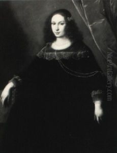 Portrait Of A Young Woman Wearing Pearls by Juan Carreno De Miranda