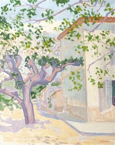 Platane Sur La Place Du Village by Augustin Carrera