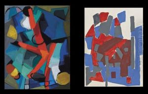 Composition (+ Another, Gouache, Smllr; 2 Works) by Georges Carrey
