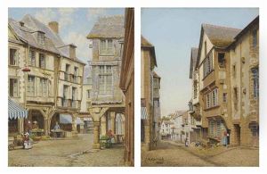 A Street In Dinan, Brittany (+ Another; 2 Works)