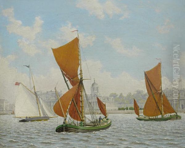 Barges On The Thames (+ Off Greenwich; Pair) - view 1