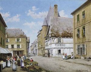 The Market Place, Pontivy, Brittany (+ The London Apprentice At Isleworth; 2 Works) thumbnail