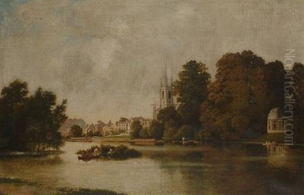 Hampton On Thames, With Garrick's Temple - view 1