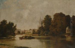 Hampton On Thames, With Garrick's Temple by John Mulcaster Carrick