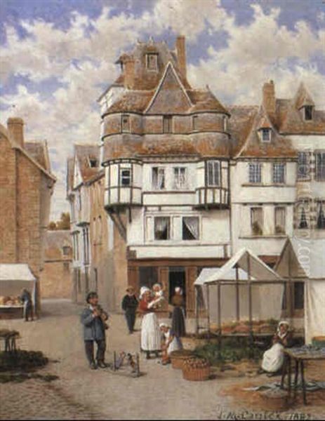 The Market Square, Lannion, Brittany - view 1