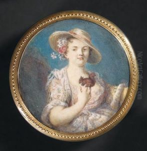 Portrait D'une Jeune Femme Tenant Sur Ses Doigts Un Ecureuil by Rosalba Carriera