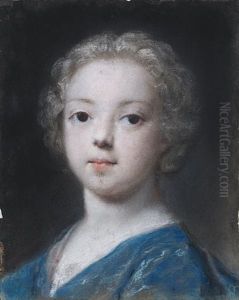 Portrait Of A Young Child In Blue Costume