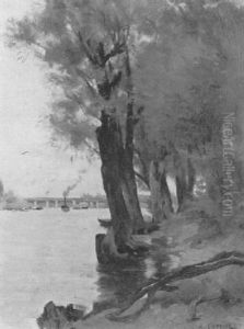 Along The Riverbank by Albert-Ernest Carrier-Belleuse