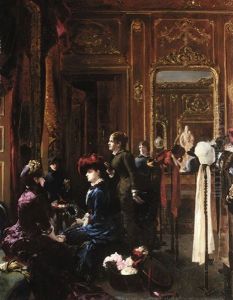 Fashion Salon In Paris by Louis Robert Carrier-Belleuse