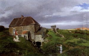 Elegantes Pres Du Moulin by Louis Robert Carrier-Belleuse