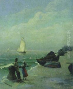 Fischerboote Vor Der Mole