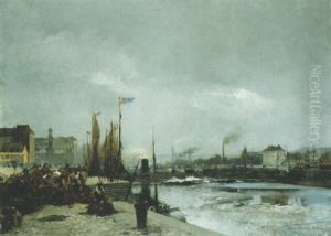 Harbour Scene by Louis Robert Carrier-Belleuse