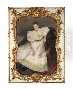 Portrait Of Dutchess De G by Pierre Carrier-Belleuse