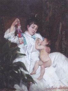 Mere Allaitant Son Enfant by Pierre Carrier-Belleuse