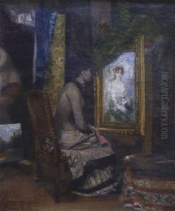 Elegante Dans L'atelier Du Peintre by Pierre Carrier-Belleuse