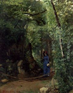 Woman With A Parasol by Pierre Carrier-Belleuse