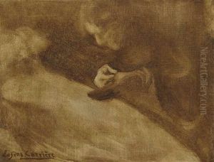 Couseuse De Profil by Eugene Carriere
