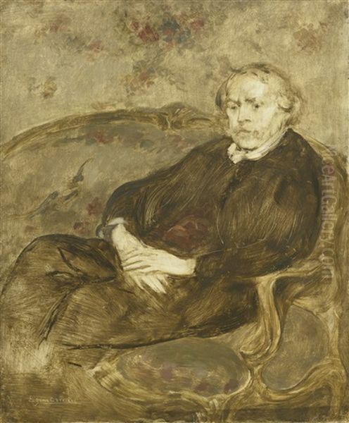 Etude Pour Le Portrait D'edmund De Goncourt Au Canape - view 1