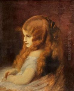 Portrait De Jeune Fille (helena) by Eugene Carriere