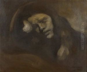 Jeune Fille Appuyee Sur Sa Main (nelly Carriere) by Eugene Carriere