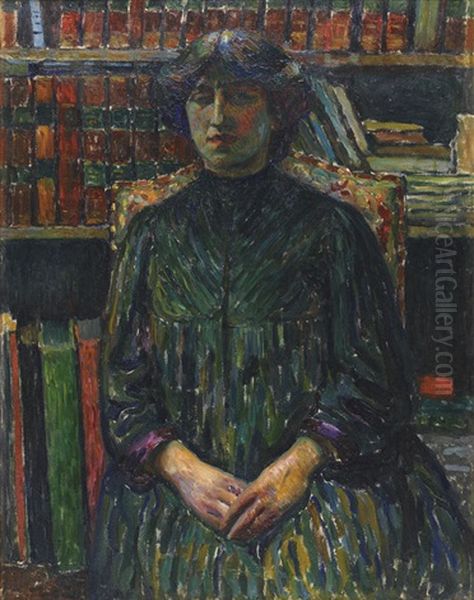 Portrait De Femme Dans La Bibliotheque - view 1